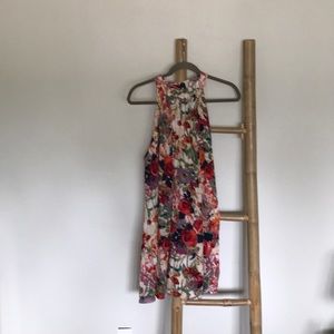 Detailed floral dress.